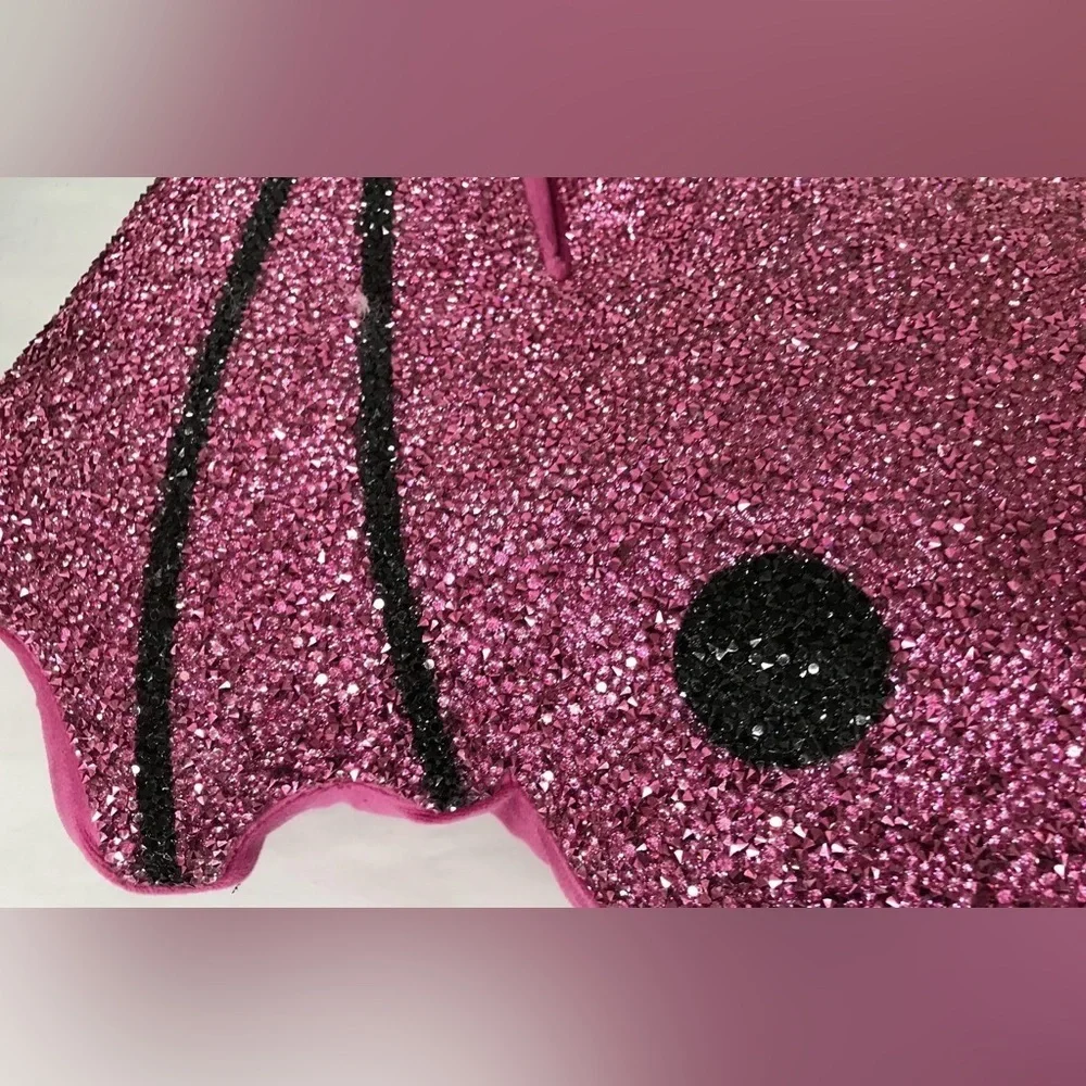 NWT Sparkles Home Pink Bonnie Bat Halloween Bling Rhinestone Pillow Home Decor